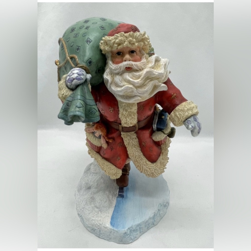 Vintage Ned Young "Skating Santa" Figurine 1st Edition 1999   7”